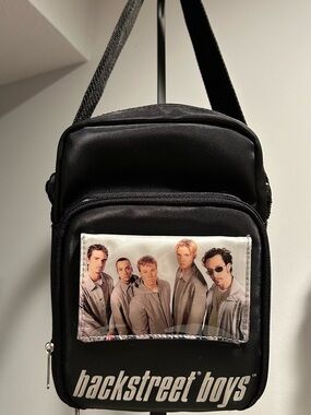 Vintage 90s Backstreet Boys Mini Backpack Black Pyramid BSB Band Merch